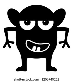 
Frog alien having sharp teeth depicting, toad monster 
