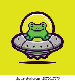 Frog Alien Ship, Frog cute ufo