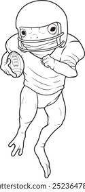 Frog American Football Animal Vector Graphic Art Illustration