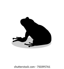 Frog amphibian black silhouette animal. Vector Illustrator.	