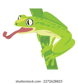 frog amphibian in branch icon