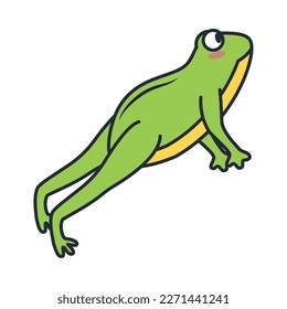 frog amphibian jumping comic character