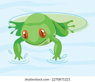 frog amphibian in lake animal