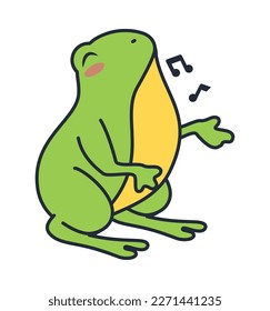 frog amphibian singing comic character