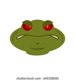 Frog angry emoji. toad Avatar evil amphibious. Emotion Reptile Face