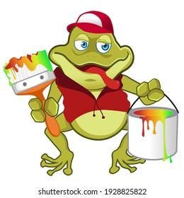 frog animal cartoon in vector