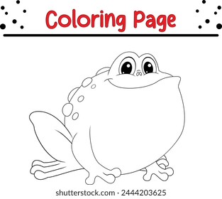 frog animal coloring page for kids