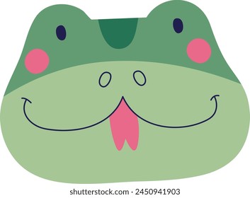 Frog Animal Face Vector Illustration