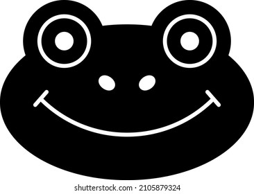 Vector de iconos de glifos de animales de rana