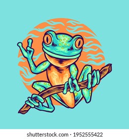 frog animal illustration for your merchandise or business
