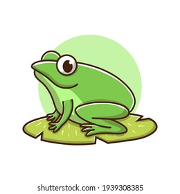 Frog Animal Kids Drawing Cartoon. Froggy Amphibian Mascot Vector Illustration. Zoo and Jungle Icon Cute Character
