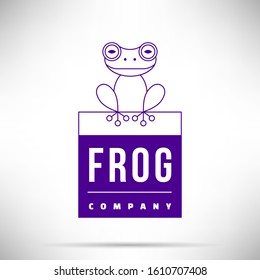 Frog Animal Monogram Vector Logo Template 