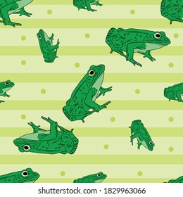 Frog Animal Seamless Vector Pattern Design Background