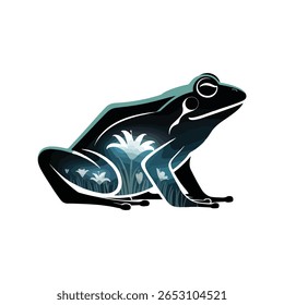 Frog animal silhouette vector art