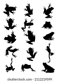 Frog animal silhouettes. Good use for any design you want.