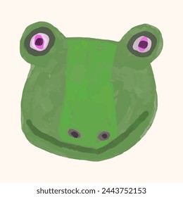 Frog, Animal wildlife watercolor illustration.