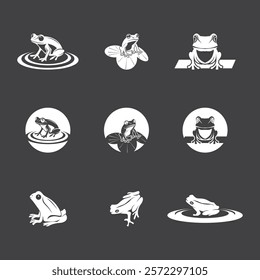 Frog Art Cartoon  Illustration with black background