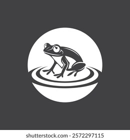 Frog Art Cartoon  Illustration with black background