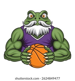 frog basketball mascot vector illustration design