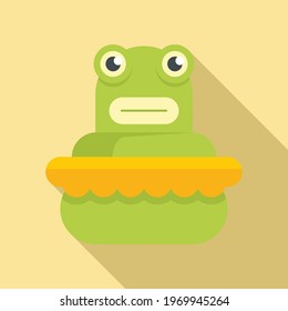 Frog bath toy icon. Flat illustration of Frog bath toy vector icon for web design