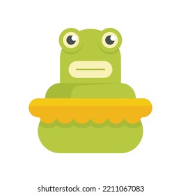 Frog Bath Toy Icon. Flat Illustration Of Frog Bath Toy Vector Icon Isolated On White Background