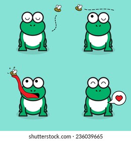 Frog and bee.