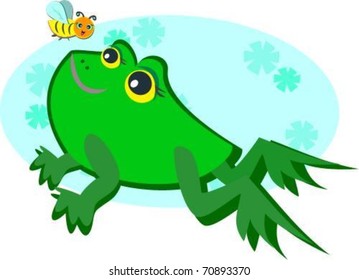 Frog and Bee Playing Together