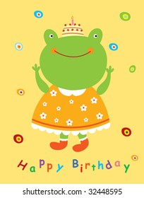 frog birthday card in peace