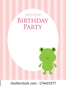 frog birthday invitation card