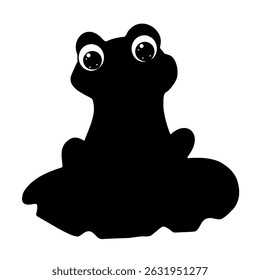 frog black silhouette illustration useful for video cartoon making projects