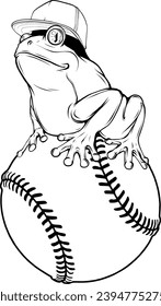 frog in black and white outline