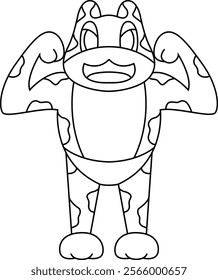 Frog Bodybuilder Bodybuilding Animal Vector Graphic Art Illustration