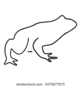 frog brush strokes on a white background. Vector illustration.
