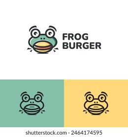 frog burger vector logo design