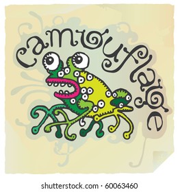 Frog camouflage letter paper