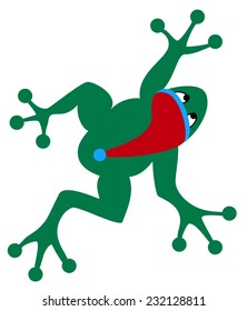 Frog in a cap of Santa Claus