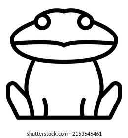 frog cartoon character icon line style