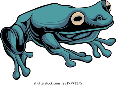 Frog cartoon character isolated on white background