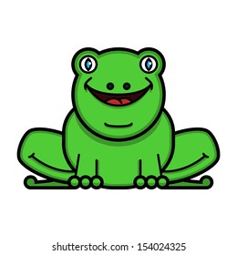 Frog. Cartoon character vector illustration