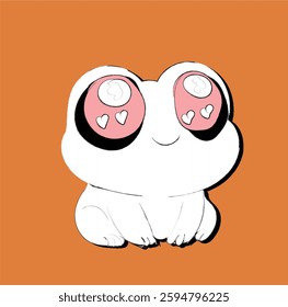 Frog cartoon character Vector illustration of a cute cartoon frog. color book frog print.