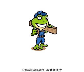 Dibujo de rana de trabajadores de la construcción