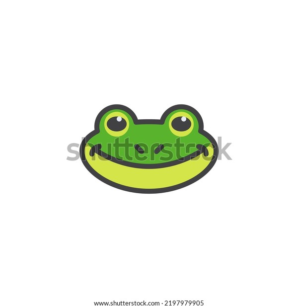 Frog Cartoon Face Filled Outline Icon Stock Vector (Royalty Free ...