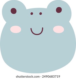 Frog Cartoon Face Vector Illustration