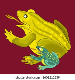 Frog  cartoon.in the graphic arts,refers to pre-made images used to illustrate any medium. cartoon.