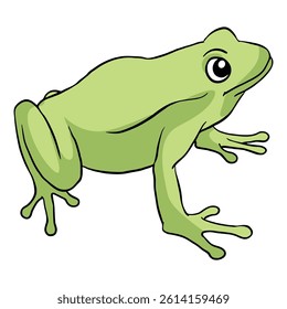 Frog cartoon hand drawing isolated