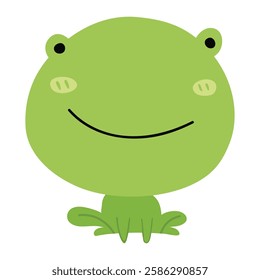 Frog cartoon icon. Flat illustration of frog cartoon icon for web design