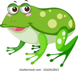 A frog cartoon on white background illustration