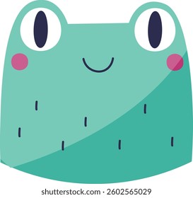 Frog Cartoon Portrait Vector Illustration