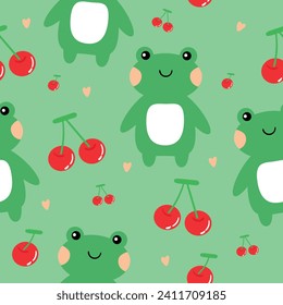 Dibujo de rana sin soldadura patrón lindo papel tapiz animal para regalo textil envoltura papel de fondo ilustración vectorial bolsa diseño de moda 