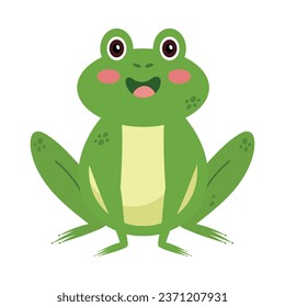 frog cartoon sitting illustration isolated